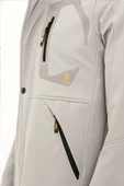 Kürklü Su ve Rüzgar Geçirmez Beyaz Softshell Kışlık Erkek Mont thumbnail 5