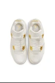 Nike Air Jordan 4 Retro Metallic Gold (W) deri  kadın beyaz   spor ayakkabı thumbnail 2