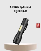 Profesyonel 4 Modlu Şarjlı El Feneri | 1300 mAh Batarya | Cree LED Teknolojisi thumbnail 1
