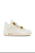 Nike Air Jordan 4 Retro Metallic Gold (W) deri  kadın beyaz   spor ayakkabı thumbnail 4