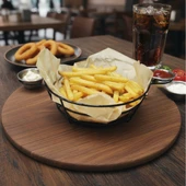 TEKMARKED METAL SOSLUKLU HAMBURGER VE PATATES KIZARTMASI SUNUM SEPETİ - 4