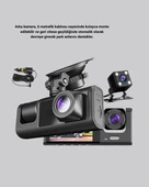 Üç Kameralı Araç İçi Kayıt Sistemi Full HD Gece Görüşlü ve G-Sensör Destekli thumbnail 4