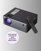 Full HD Destekli Taşınabilir Projeksiyon Cihazı – HDMI, USB, VGA Girişli, Uzaktan Kumandalı thumbnail 2