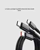 3’ü 1 Arada Hızlı Şarj Kablosu iOS Android Type-C Uyumlu ve Dayanıklı thumbnail 3