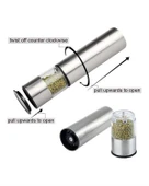 Pil İle Çalışan Elektrikli Baharat Öğütme Cihazı Ergonomik Şeffaf Gövde thumbnail 4