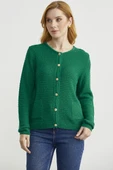 Dore Düğme Detaylı Yünlü Triko Hıırka - Yeşil thumbnail 2