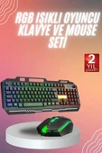 RGB Işıklı Gaming Oyuncu Klavye Q Klavye Mouse Hediyeli thumbnail 2