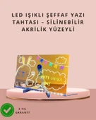 LED Işıklı Şeffaf Yazı Tahtası – Neon Etkili Akrilik Pano, Silinebilir, 7 Renkli Kalemli, 30x20 cm thumbnail 1