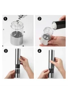 Pil İle Çalışan Elektrikli Baharat Öğütme Cihazı Ergonomik Şeffaf Gövde thumbnail 5