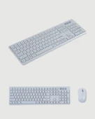 Klavye Mouse Seti Sessiz Kablosuz Türkçe TV  PC Uyumlu thumbnail 5