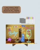 LED Işıklı Şeffaf Yazı Tahtası – Neon Etkili Akrilik Pano, Silinebilir, 7 Renkli Kalemli, 30x20 cm thumbnail 3