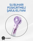 Taşınabilir Şarjlı Su Sisi Püskürtmeli Mini El Fanı – 4 Hız Ayarı, Tip-C Şarjlı, Sessiz Motor thumbnail 1
