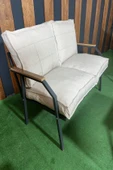 UFUK HOME Linda 211 Sehpalı Krem Fermuarlı Bahçe Balkon Takımı, Cafe, Salon - Metal Kanepe Koltuk Takımı thumbnail 4