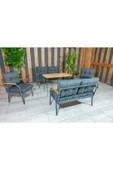 UFUK HOME Zeyd 2211 Masalı Antrasit Fermuarlı Bahçe Balkon Takımı, Salon - Metal Kanepe Koltuk Takımı thumbnail 4