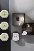 Spot Lamba Led Işık 3'lü Uzaktan Kumandalı Pilli Yapışkanlı Kablosuz thumbnail 4