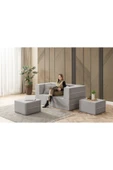 UFUK HOME Buhara Açılır Koltuk&Çift Kişilik Puflu & Uzanma Koltuğu & Silinebilir Çok Amaçlı Sünger Koltuk Gri thumbnail 4