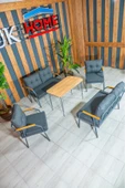 UFUK HOME Zeyd 2211 Masalı Antrasit Fermuarlı Bahçe Balkon Takımı, Salon - Metal Kanepe Koltuk Takımı thumbnail 1
