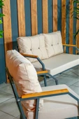 UFUK HOME Zeyd 211 Krem Fermuarlı Bahçe Balkon Takımı, Salon - Metal Kanepe Koltuk Takımı thumbnail 7