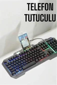 Oyuncu Klavyesi Q Klavye RGB Işıklı Mouse Hediyeli thumbnail 3