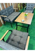 UFUK HOME Aşkın 2 1 1 Masalı Antrasit Oturma Grubu, Koltuk Takımı Bahçe Balkon Mobilyası Sandalye Berjer thumbnail 5