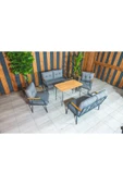 UFUK HOME Zeyd 2211 Masalı Gri Fermuarlı Bahçe Balkon Takımı, Salon - Metal Kanepe Koltuk Takımı thumbnail 4
