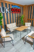 UFUK HOME Zeyd 2211 Masalı Krem Fermuarlı Bahçe Balkon Takımı, Salon - Metal Kanepe Koltuk Takımı thumbnail 2