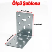 Mobilya (50 ADET) Eşya Dolap Duvara Sabitleme Köşebent Bağlantı Aparatı L Demiri Gönye 40x60x60 Mm thumbnail 3