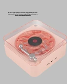 Retro Bluetooth Hoparlör PEMBE thumbnail 3