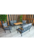 UFUK HOME Zeyd 2211 Masalı Gri Fermuarlı Bahçe Balkon Takımı, Salon - Metal Kanepe Koltuk Takımı thumbnail 3