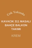 UFUK HOME Kavacık 311 Masalı Krem Fermuarlı Bahçe Balkon Takımı, Salon, Teras- Metal Çay Seti thumbnail 2