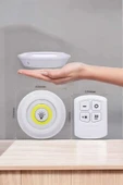 Led Lamba 3'lü Uzaktan Kumandalı Yapışkanlı Beyaz Işık thumbnail 1