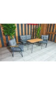 UFUK HOME Zeyd 211 Masalı Gri Fermuarlı Bahçe Balkon Takımı, Salon - Metal Kanepe Koltuk Takımı thumbnail 7