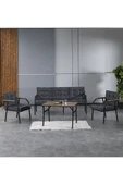 UFUK HOME Aşkın 311 Masalı Antrasit Fermuarlı Bahçe Balkon Takımı, Cafe, Salon - Metal Kanepe Koltuk Takımı thumbnail 1
