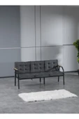 UFUK HOME Aşkın 311 Masalı Antrasit Fermuarlı Bahçe Balkon Takımı, Cafe, Salon - Metal Kanepe Koltuk Takımı thumbnail 2
