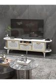 Tv Sehpası Tv Ünitesi Raflı 140 Cm Gzd Beyaz thumbnail 2