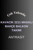 UFUK HOME Kavacık 2211 Masalı Antrasit Fermuarlı Bahçe Balkon Takımı, Salon, Teras- Metal Çay Seti thumbnail 2