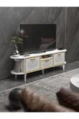 Tv Sehpası Tv Ünitesi Raflı 140 Cm Gzd Beyaz thumbnail 1