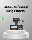 Üç Kameralı Araç DVR Full HD Gece Görüşlü ve 2 inç IPS Ekranlı thumbnail 1