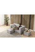 UFUK HOME Buhara Açılır Koltuk&Çift Kişilik Puflu & Uzanma Koltuğu & Silinebilir Çok Amaçlı Sünger Koltuk Gri thumbnail 3