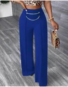 Kadın Beli Zincir Detay Ithal Krep Pantolon thumbnail 4