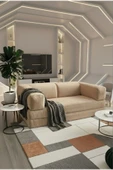 UFUK HOME Liona 90x200 Yatak Olabilen Kanepe Modüler Çok Fonksiyonlu Aktivite Koltuk Bej thumbnail 2