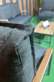 UFUK HOME Linda 211 Sehpalı Antrasit Fermuarlı Bahçe Balkon Takımı, Cafe, Salon - Metal Kanepe Koltuk Takımı thumbnail 3