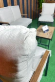UFUK HOME Linda 211 Sehpalı Krem Fermuarlı Bahçe Balkon Takımı, Cafe, Salon - Metal Kanepe Koltuk Takımı thumbnail 3
