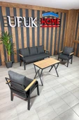 UFUK HOME Kavacık 3+1+1+masa Bahçe Mobilyası, Balkon Çay Seti, Bahçe Koltuk Takımı thumbnail 1
