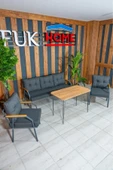 UFUK HOME Zeyd 311 Masalı Antrasit Fermuarlı Bahçe Balkon Takımı, Salon - Metal Kanepe Koltuk Takımı thumbnail 2