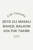 UFUK HOME Zeyd 211 Masalı Gri Fermuarlı Bahçe Balkon Takımı, Salon - Metal Kanepe Koltuk Takımı thumbnail 8