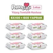 Paddlers Easy Clean Lotus Çiçeği Yüzey Temizlik Havlusu 6x100 (600 Yaprak) thumbnail 1