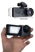 Araç İçi Dikiz Kamerası Sürüş Kaydedici 3 Lensli DVR Kamera thumbnail 4