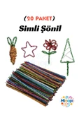 20 Paket Simli Şönil Renkli Paketi 25'li Renkli Tüylü Tel thumbnail 1
