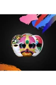 5 Adet Karton Maske , 6 Renk Akrilik Boya , Resim Fırçası , Resim Paleti , Lastikli Misina thumbnail 4